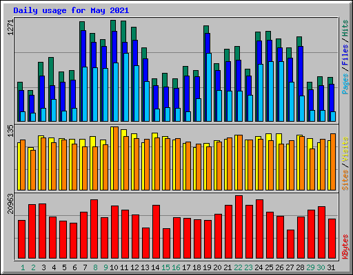 Daily usage for May 2021