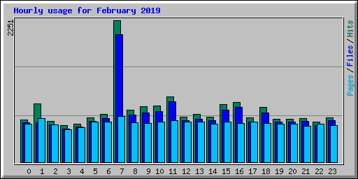Hourly usage for February 2019