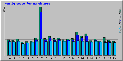 Hourly usage for March 2019