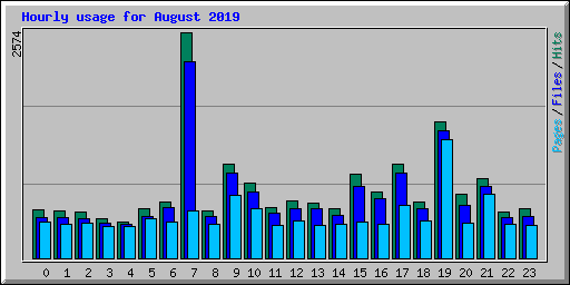 Hourly usage for August 2019