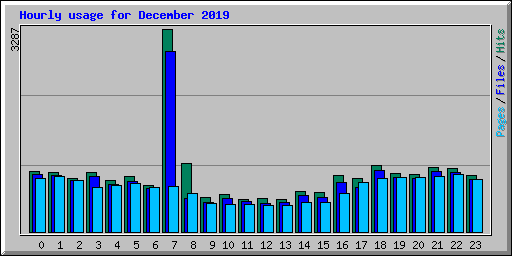 Hourly usage for December 2019