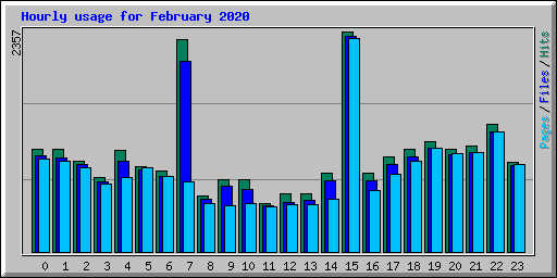 Hourly usage for February 2020