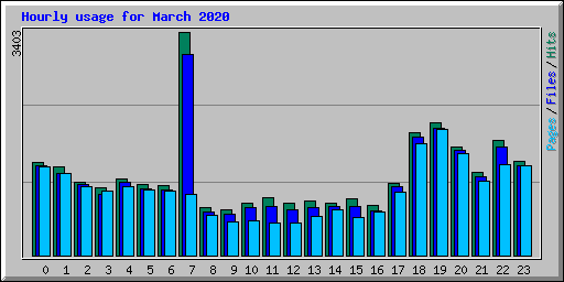 Hourly usage for March 2020