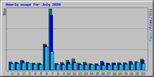 Hourly usage for July 2020