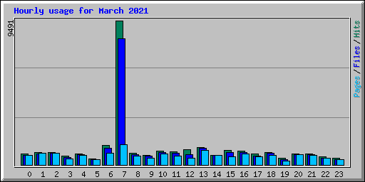Hourly usage for March 2021