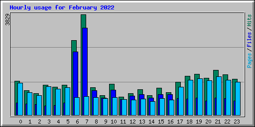 Hourly usage for February 2022